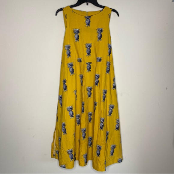 Ann Taylor Pineapple Belted Pocket Dress Small - Picture 2 of 9